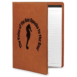 Sea Horses Leatherette Portfolio with Notepad - Large - Single Sided (Personalized)