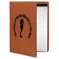 Sea Horses Leatherette Portfolio with Notepad - Small - Double Sided (Personalized)