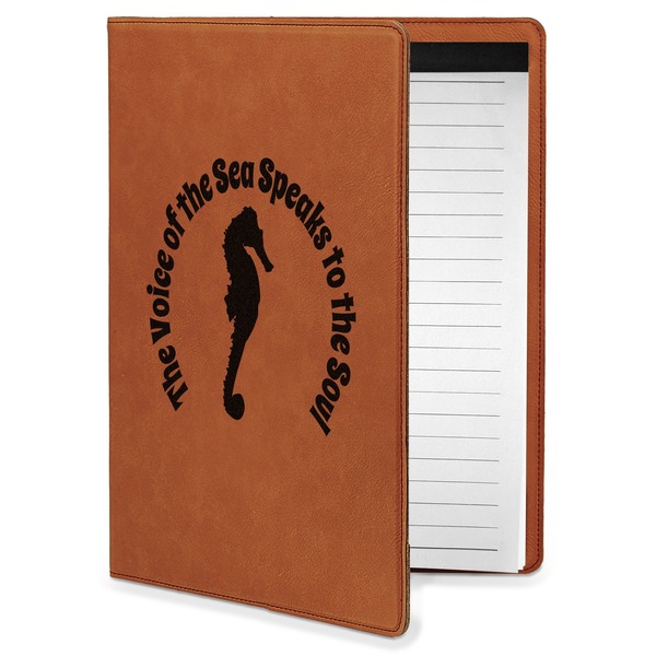 Custom Sea Horses Leatherette Portfolio with Notepad - Small - Double Sided (Personalized)