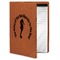 Sea Horses Cognac Leatherette Portfolios with Notepad - Small - Main