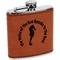 Sea Horses Cognac Leatherette Wrapped Stainless Steel Flask