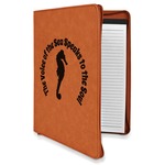 Sea Horses Leatherette Zipper Portfolio with Notepad - Single Sided (Personalized)