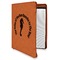 Sea Horses Cognac Leatherette Zipper Portfolios with Notepad - Main