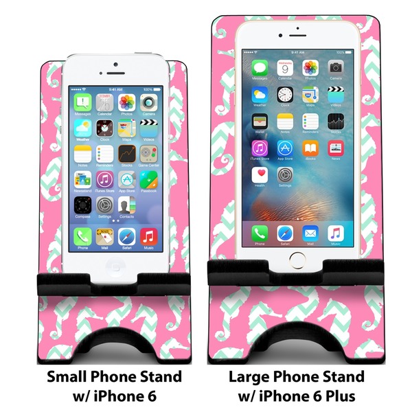 Sea Horses Compare Phone Stand Sizes - with iPhones