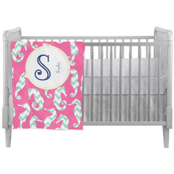 Custom Sea Horses Crib Comforter / Quilt (Personalized)