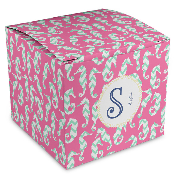 Custom Sea Horses Cube Favor Gift Boxes (Personalized)