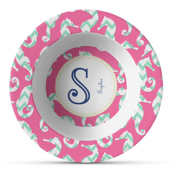 Custom Sea Horses Plastic Bowl - Microwave Safe - Composite Polymer (Personalized)