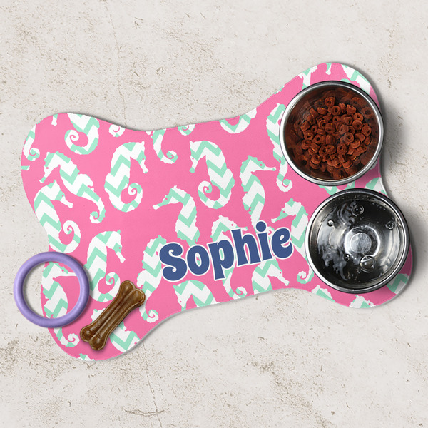 Sea Horses Dog Bone Shaped Mat Lifestyle