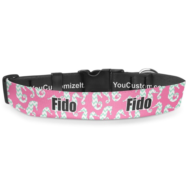 Custom Sea Horses Deluxe Dog Collar - Toy (6" to 8.5") (Personalized)