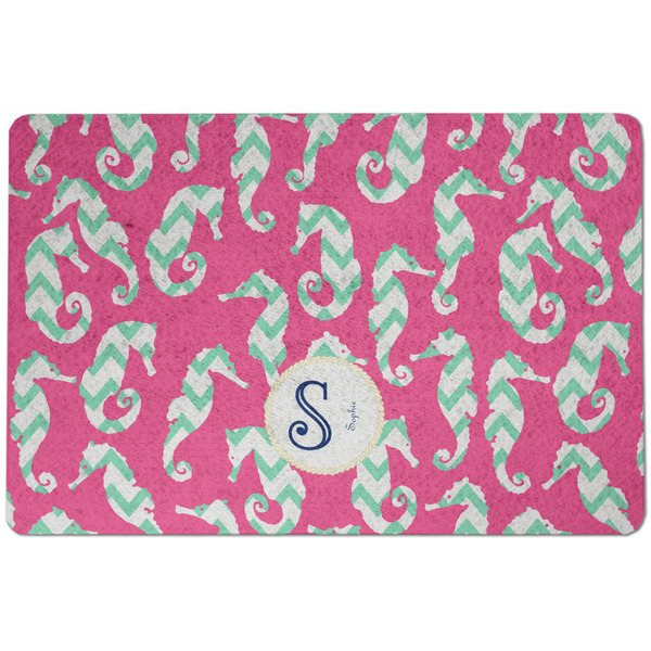 Sea Horses Dog Food Mat - Small without bowls