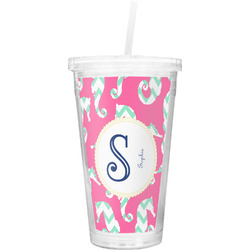 Sea Horses Double Wall Tumbler with Straw (Personalized)