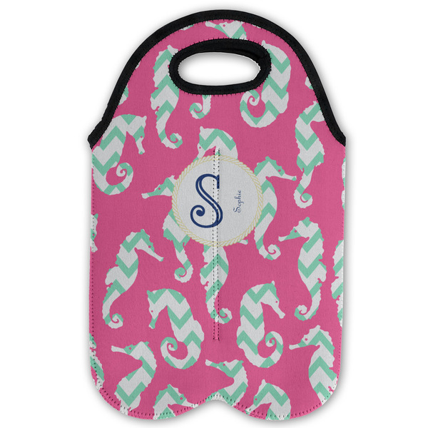 Sea Horses Double Wine Tote - Flat (new)