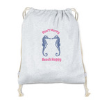 Sea Horses Drawstring Backpack - Sweatshirt Fleece - Double Sided (Personalized)