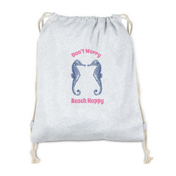 Sea Horses Drawstring Backpack - Sweatshirt Fleece - Double Sided (Personalized)
