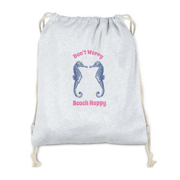 Custom Sea Horses Drawstring Backpack - Sweatshirt Fleece - Double Sided (Personalized)