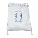Sea Horses Drawstring Backpack - Sweatshirt Fleece - Single Sided (Personalized)