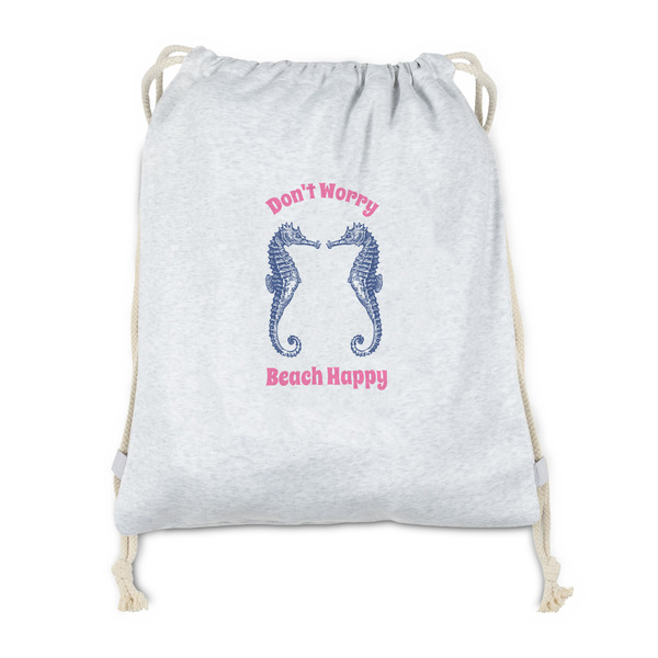Custom Sea Horses Drawstring Backpack - Sweatshirt Fleece (Personalized)