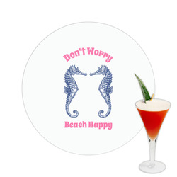 Sea Horses Printed Drink Topper -  2.5" (Personalized)