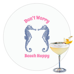 Sea Horses Printed Drink Topper - 3.5" (Personalized)