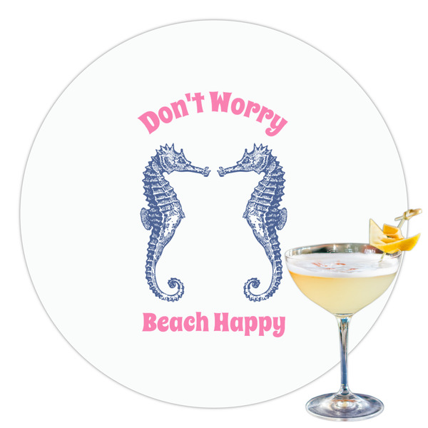 Custom Sea Horses Printed Drink Topper - 3.5" (Personalized)