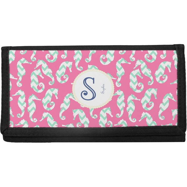 Custom Sea Horses Canvas Checkbook Cover (Personalized)