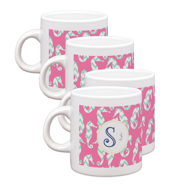 Custom Sea Horses Single Shot Espresso Cups - Set of 4 (Personalized)