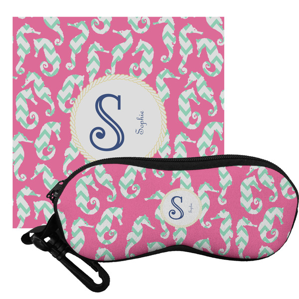 Custom Sea Horses Eyeglass Case & Cloth (Personalized)