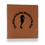 Sea Horses Leather Binder - 1" - Rawhide (Personalized)