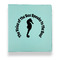 Sea Horses Leather Binder - 1" - Teal (Personalized)