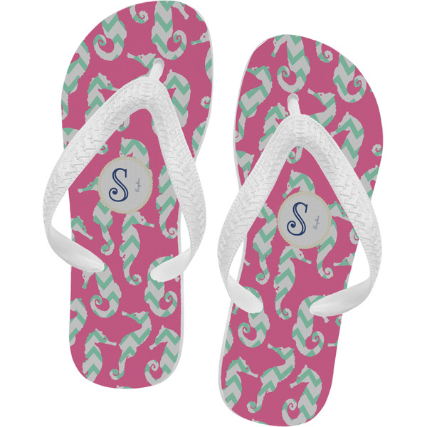 Custom Sea Horses Flip Flops - Small (Personalized)