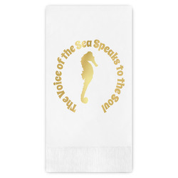 Sea Horses Guest Napkins - Foil Stamped (Personalized)