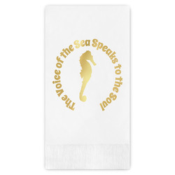 Sea Horses Guest Napkins - Foil Stamped (Personalized)