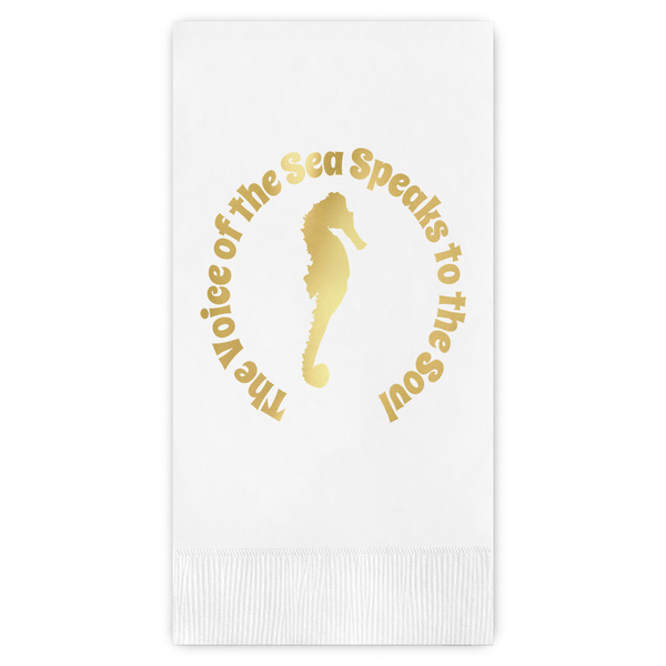 Custom Sea Horses Guest Napkins - Foil Stamped (Personalized)