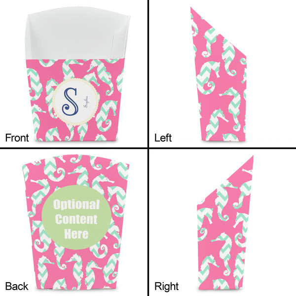 Sea Horses French Fry Favor Box - Front & Back View
