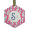 Sea Horses Frosted Glass Ornament - Hexagon