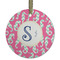 Sea Horses Frosted Glass Ornament - Round