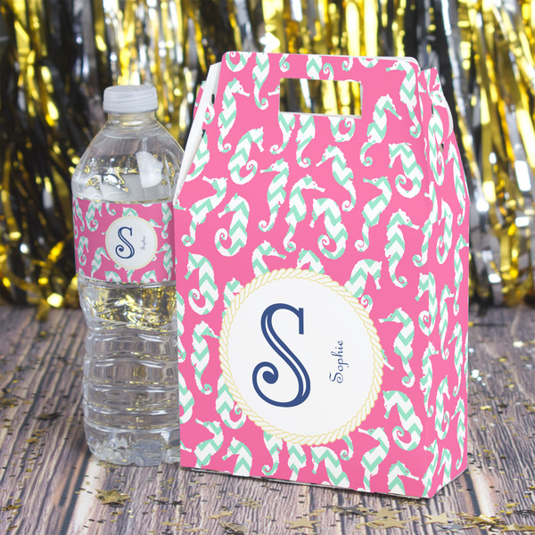 Sea Horses Gable Favor Box - In Context