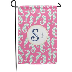 Sea Horses Small Garden Flag - Double Sided w/ Name and Initial