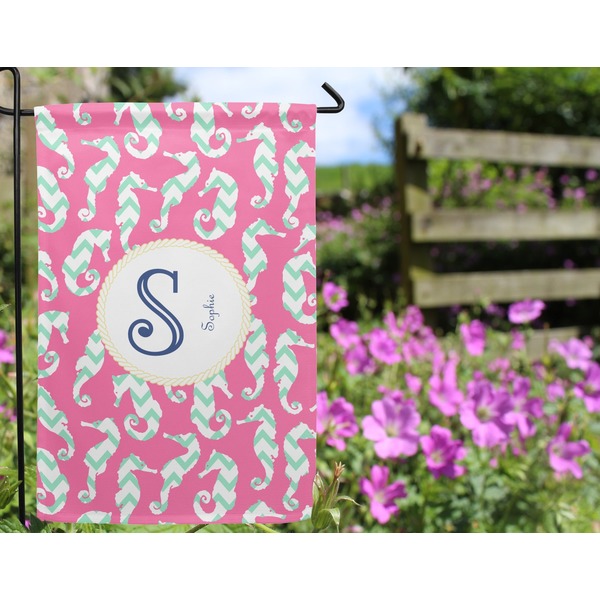Sea Horses Garden Flag - Outside In Flowers