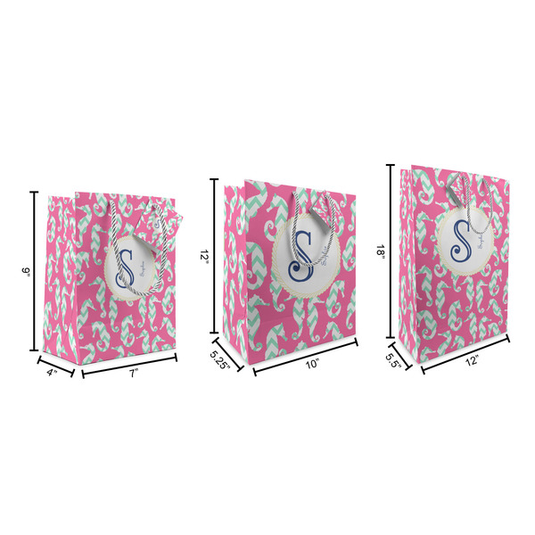 Sea Horses Gift Bags - All Sizes - Dimensions