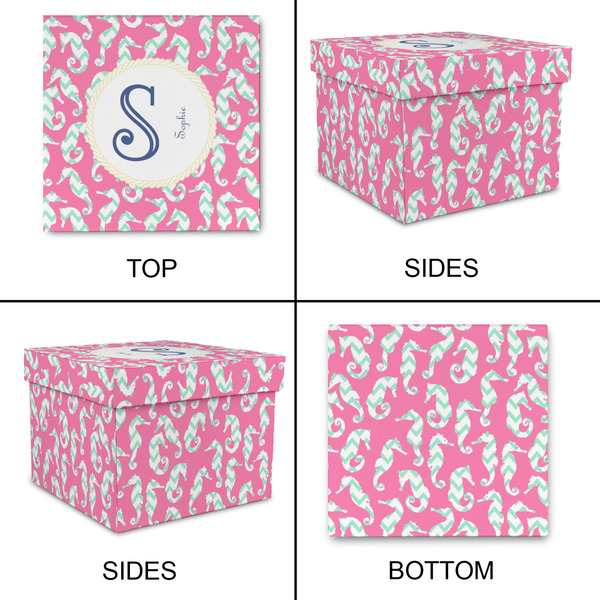 Sea Horses Gift Boxes with Lid - Canvas Wrapped - Large - Approval