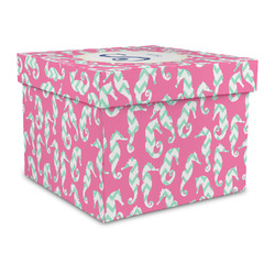 Sea Horses Gift Box with Lid - Canvas Wrapped - Large (Personalized)