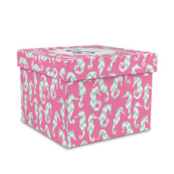 Sea Horses Gift Box with Lid - Canvas Wrapped - Medium (Personalized)