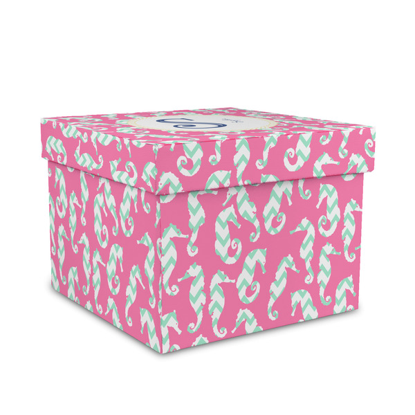 Custom Sea Horses Gift Box with Lid - Canvas Wrapped - Medium (Personalized)