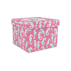 Sea Horses Gift Box with Lid - Canvas Wrapped - Small (Personalized)