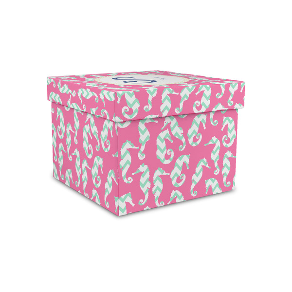Custom Sea Horses Gift Box with Lid - Canvas Wrapped - Small (Personalized)