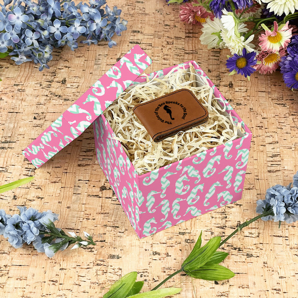 Sea Horses Gift Boxes with Lid - Canvas Wrapped - Small - In Context