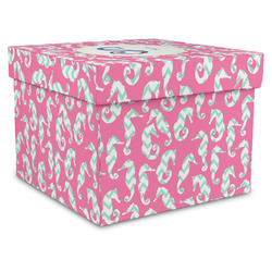 Sea Horses Gift Box with Lid - Canvas Wrapped - X-Large (Personalized)