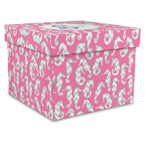 Custom Sea Horses Gift Box with Lid - Canvas Wrapped - X-Large (Personalized)