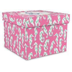 Sea Horses Gift Box with Lid - Canvas Wrapped - XX-Large (Personalized)